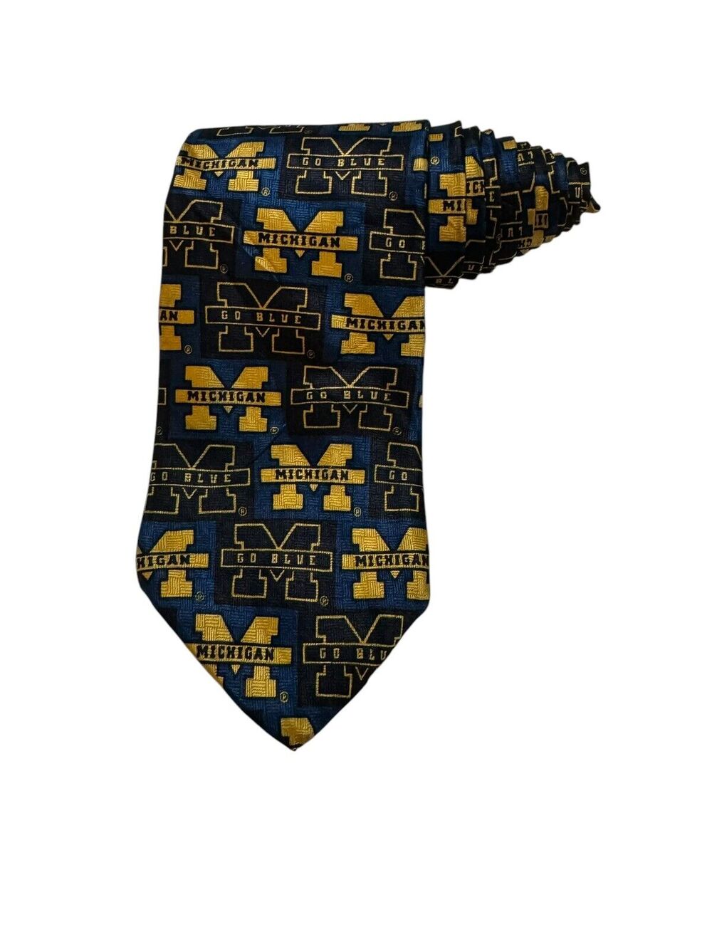 Merge Left University Of Michigan Logo Go Blue Collegiate Necktie Silk